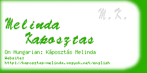 melinda kaposztas business card