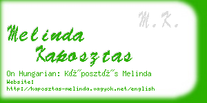 melinda kaposztas business card